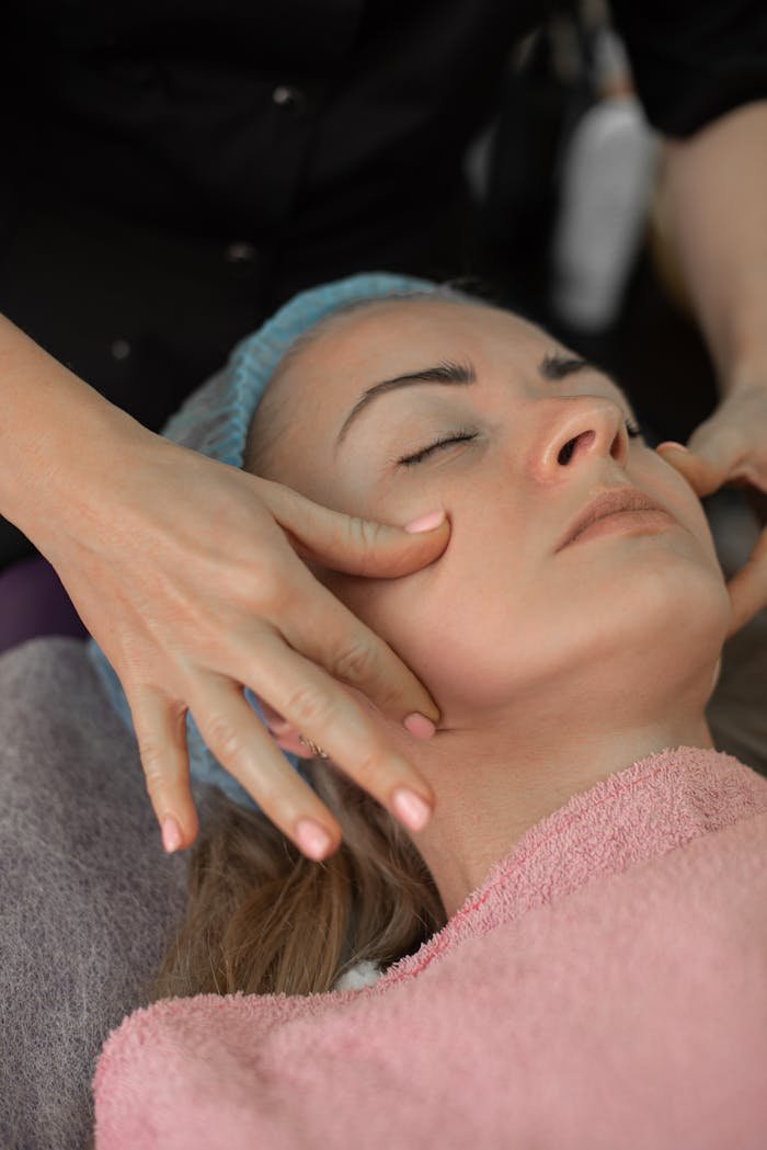 Woman Having a Facial Massage